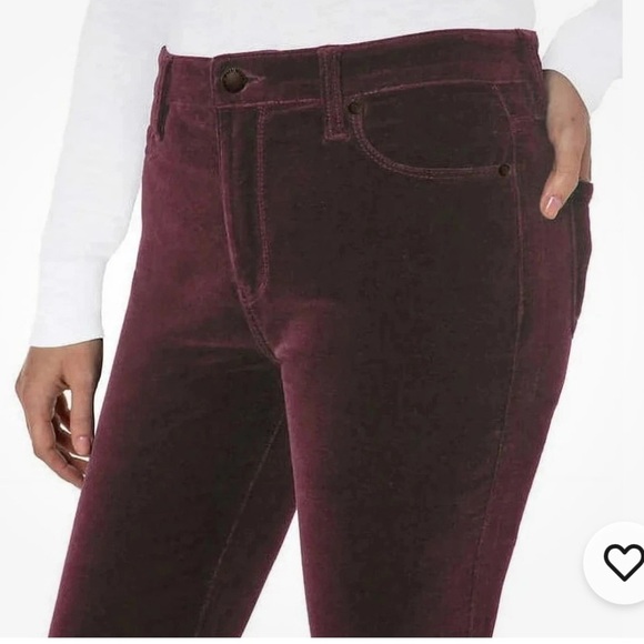 Well Worn Ladies' High-Rise Corduroy velvet Pants, Red, 4 - Picture 3 of 5